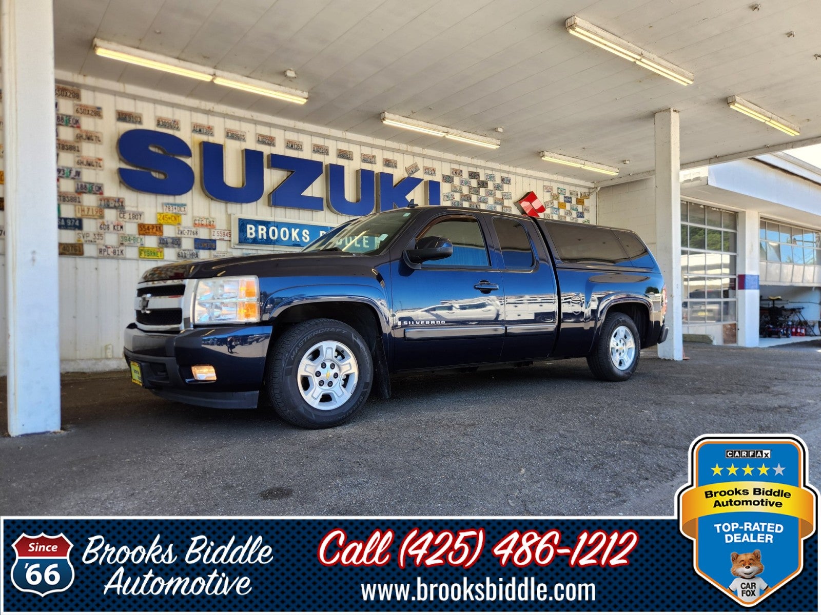 2008 Chevrolet Silverado 1500 LTZ in Dark Blue Metallic — front three-quarter view