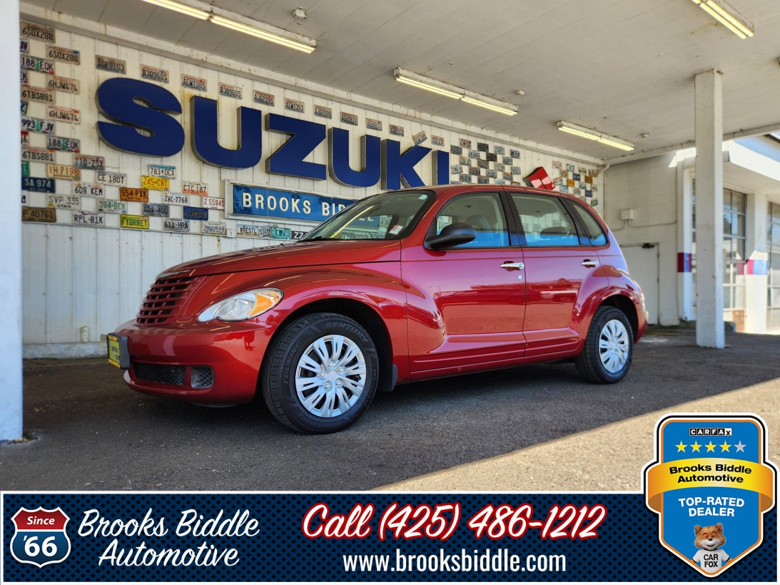 2009 Chrysler PT Cruiser 4dr Wgn in Inferno Red Crystal Pearl — front three-quarter view
