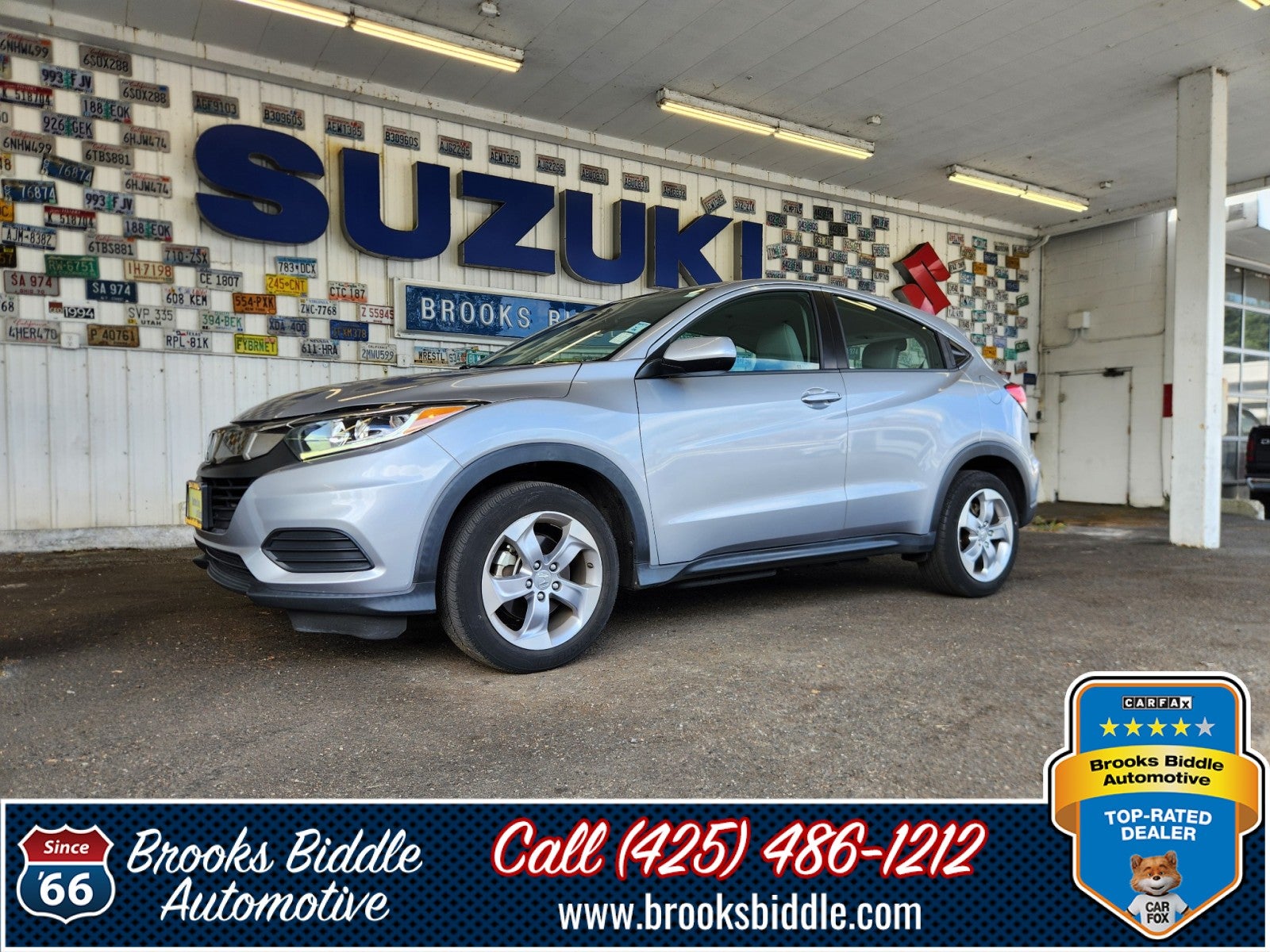 2021 Honda HR-V LX in Lunar Silver Metallic — front three-quarter view