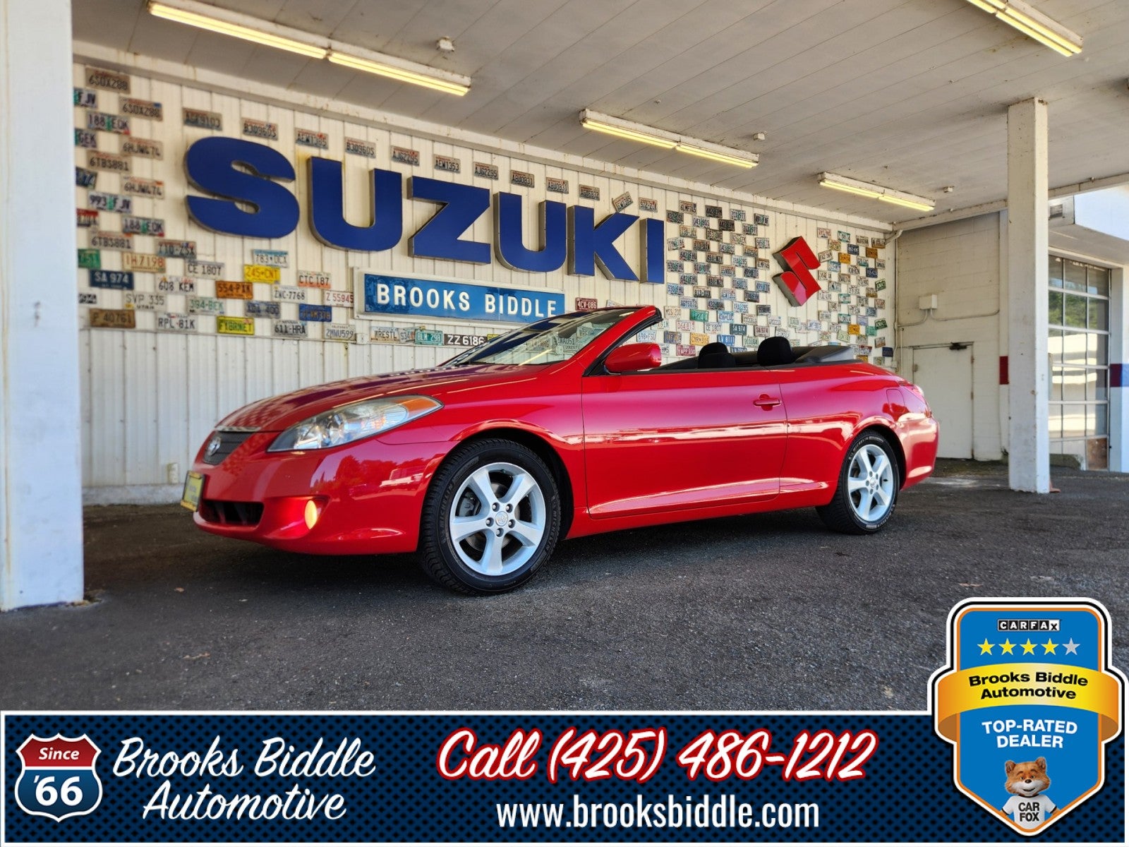 2006 Toyota Camry Solara SE V6 in Absolutely Red — front three-quarter view