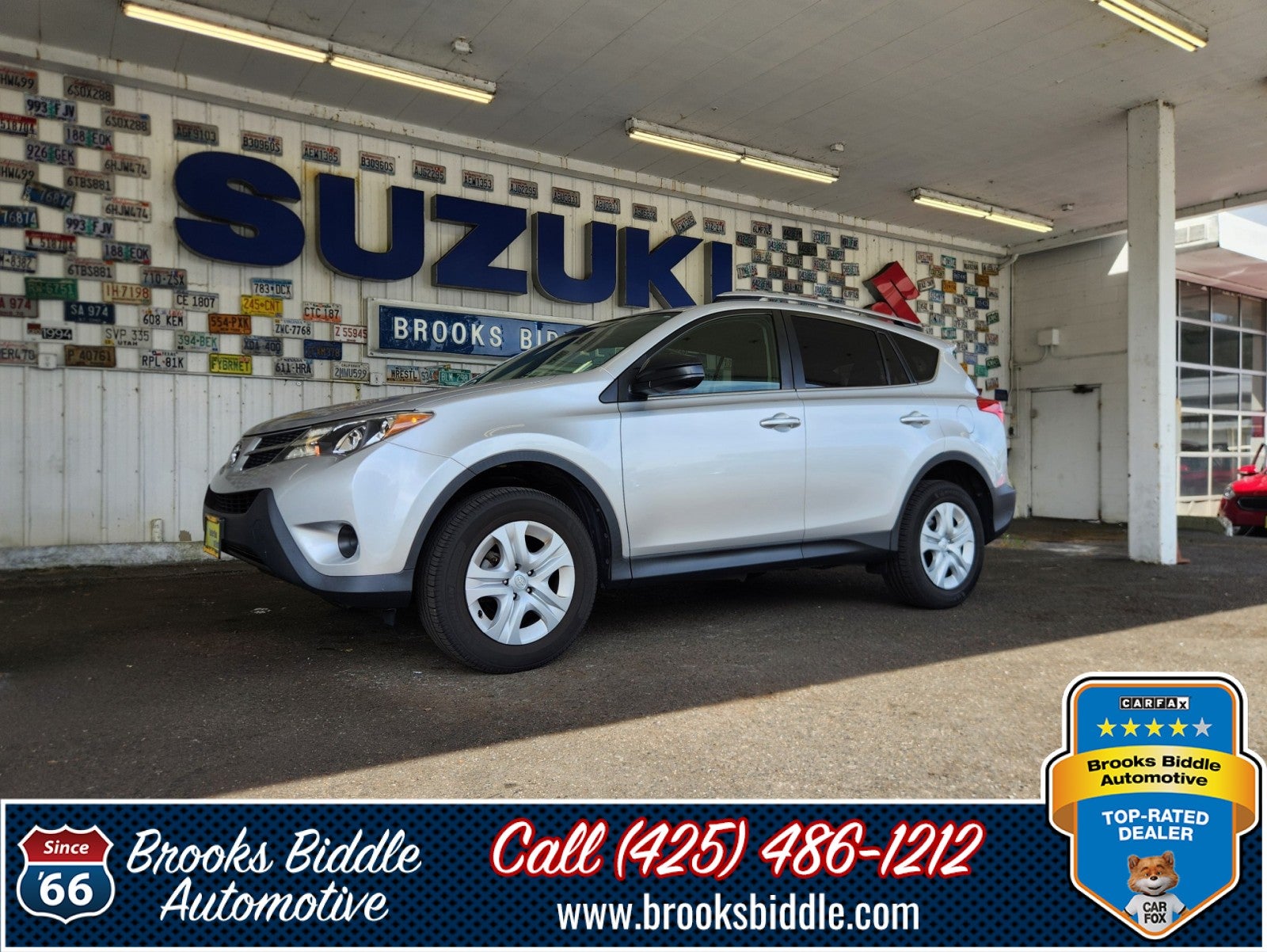 2015 Toyota RAV4 LE in Classic Silver Metallic — front three-quarter view