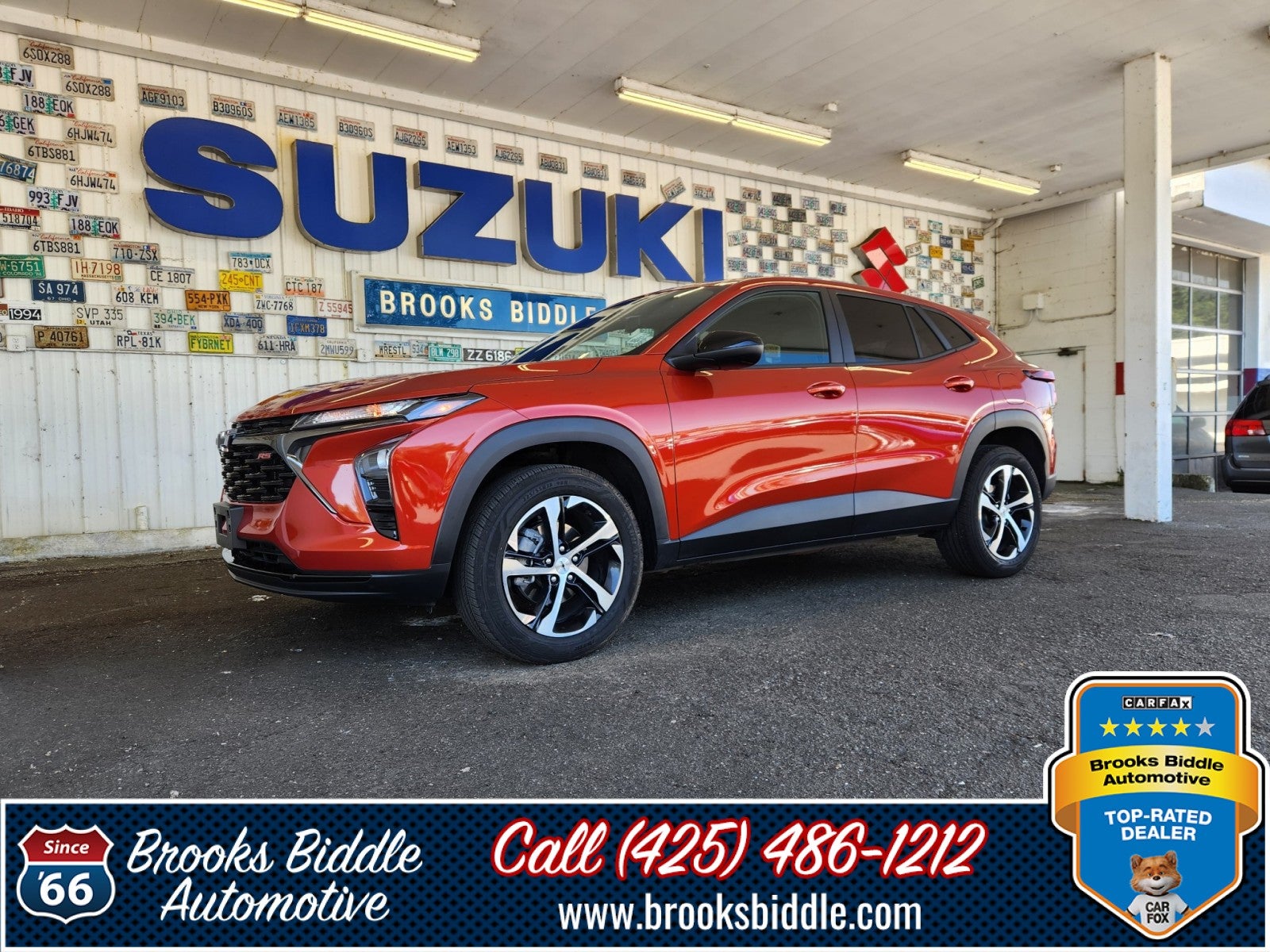 2024 Chevrolet Trax 1RS in Cayenne Orange Metallic — front three-quarter view